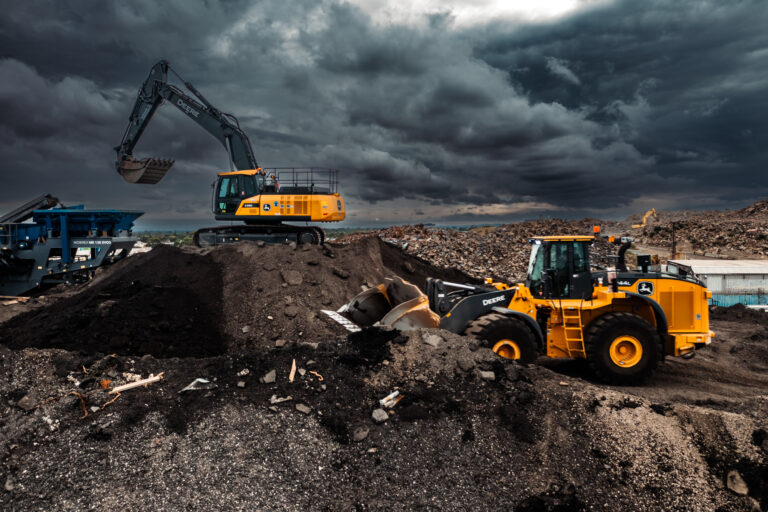 John Deere Wheel Loader and Excavator
